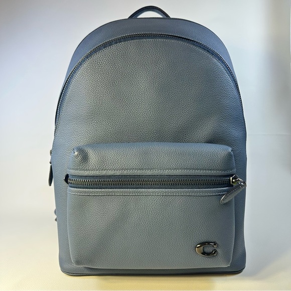 NEW Men’s Coach Charter Leather Backpack in Dark Denim Blue - Picture 6 of 13